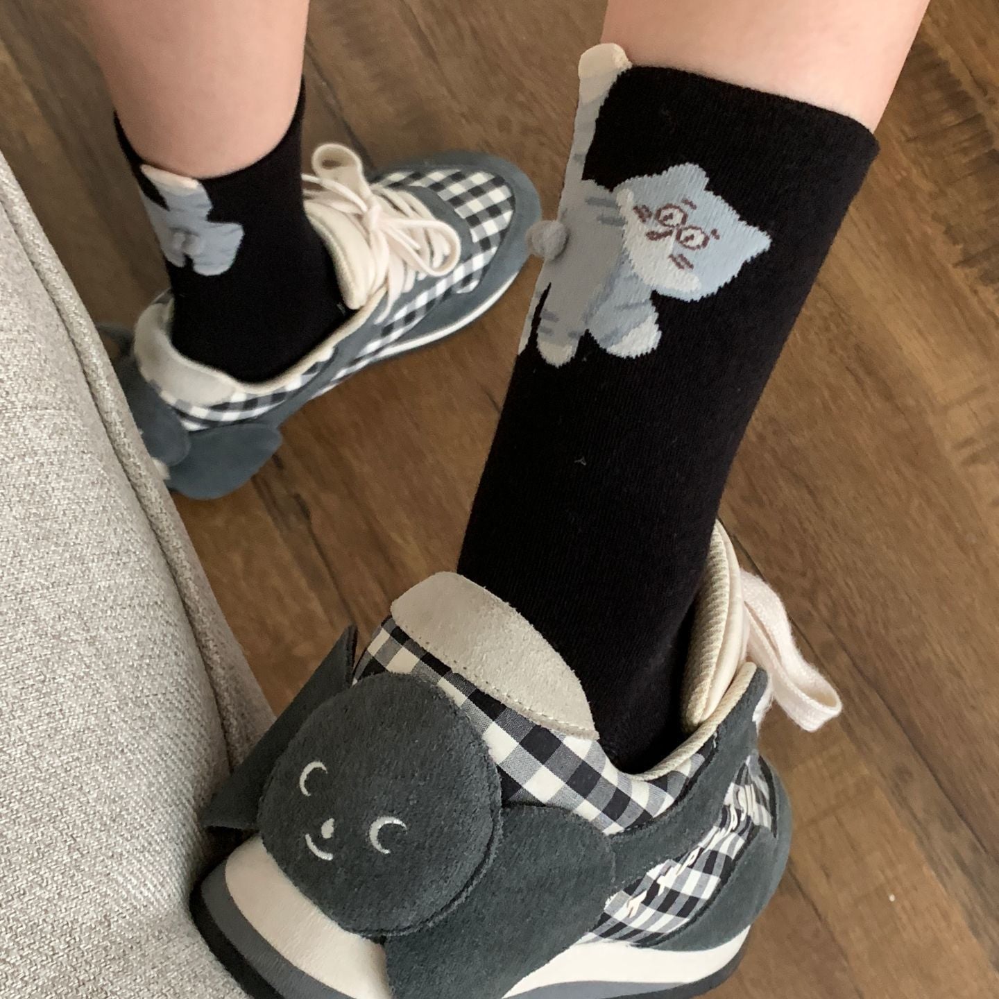 🧦 Women’s Thin Solid Colour Cartoon Long Socks – Fun & Stylish Everyday Wear