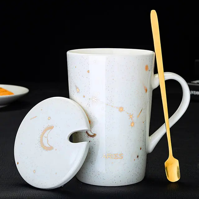 Collector's 12 Constellations Creative Mug With Spoon Giftset