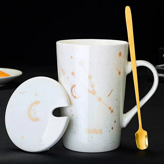 Collector's 12 Constellations Creative Mug With Spoon Giftset