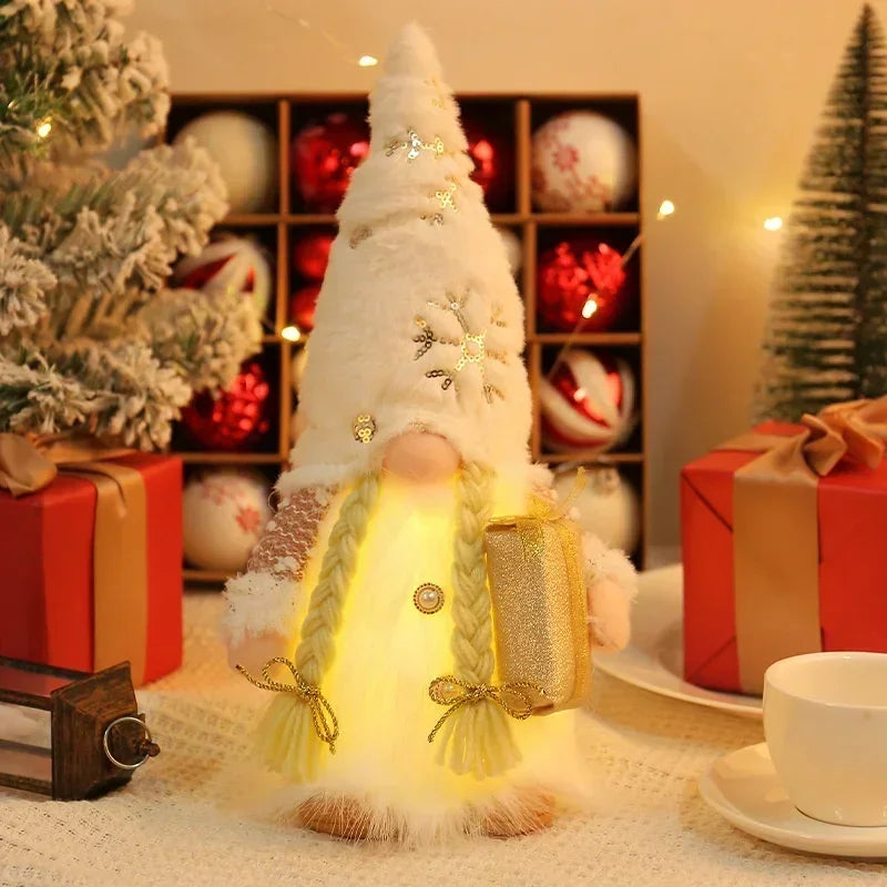 Christmas Doll Elf Sequin Gnome With Led Light