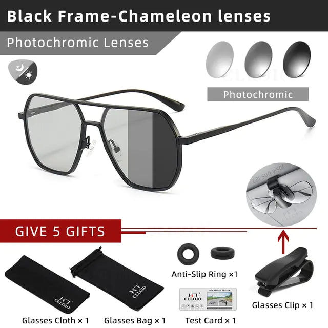 CLLOIO Aluminum Photochromic Sunglasses