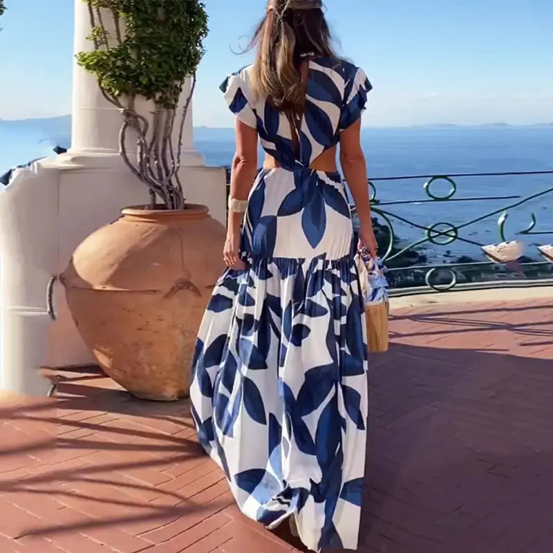 Summer Maxi Butterfly Print Dress