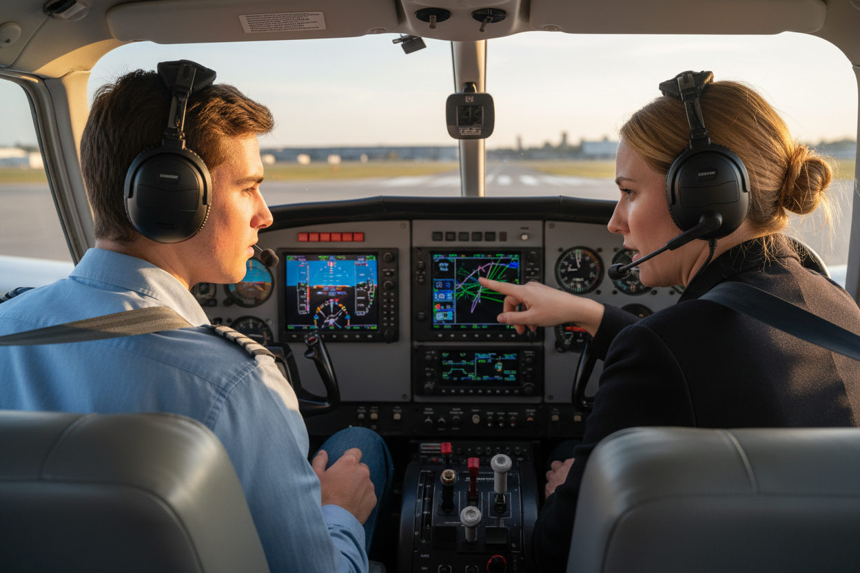 Pilot Training in Cockpit