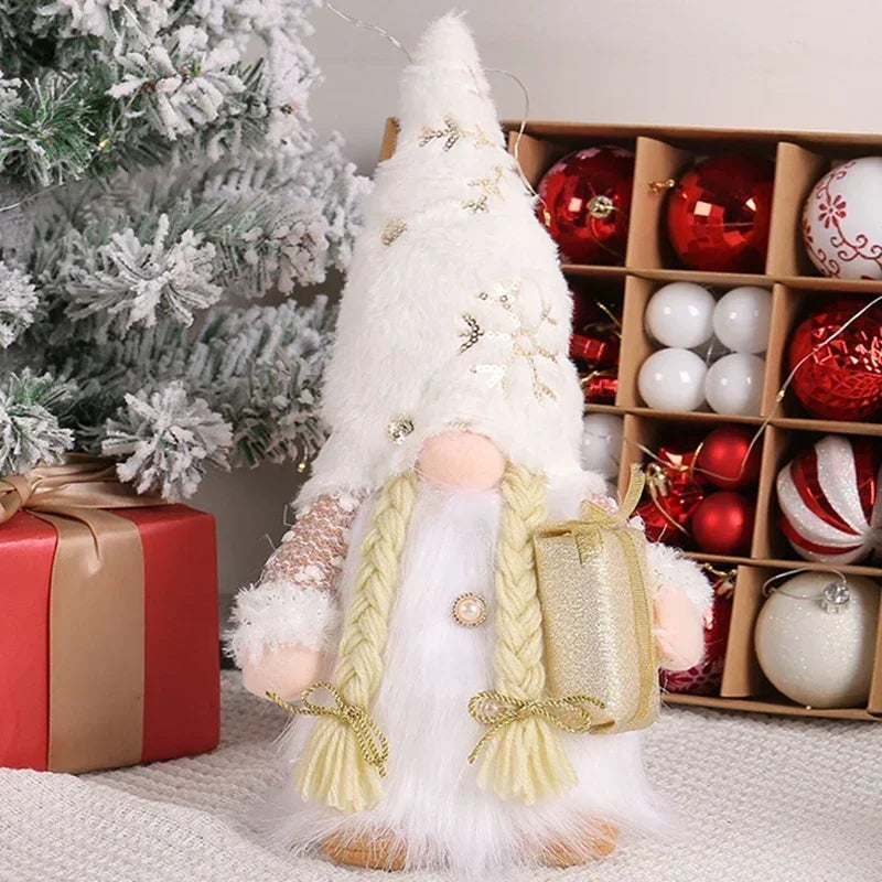 Christmas Doll Elf Sequin Gnome With Led Light