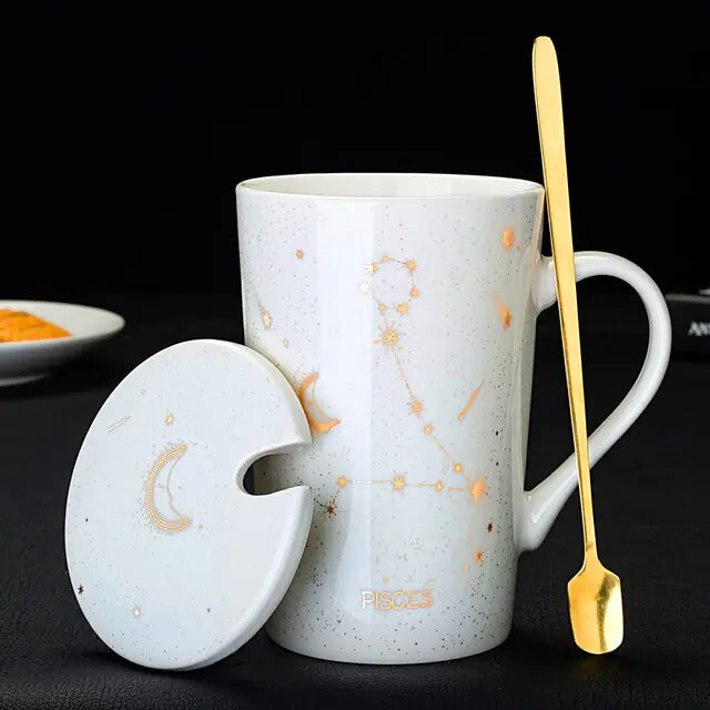 Collector's 12 Constellations Creative Mug With Spoon Giftset