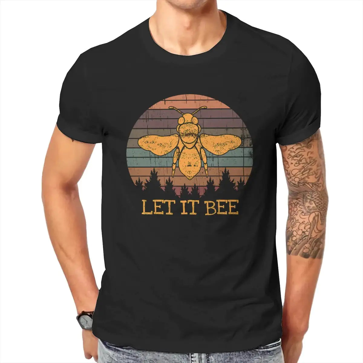 "Let It Bee" Print Men's T-Shirt