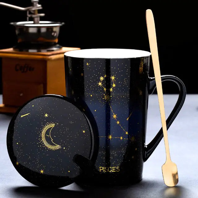 Collector's 12 Constellations Creative Mug With Spoon Giftset