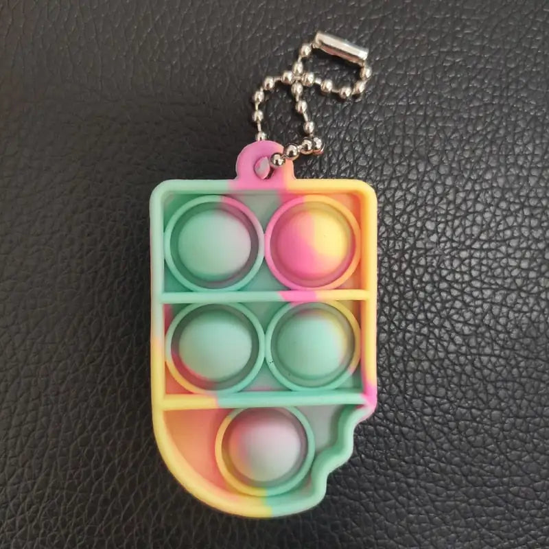 Push Pops Mini Keychain Ice Cream Fidget Toy