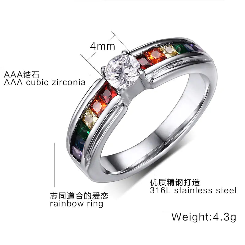 Zircon Rainbow Ring