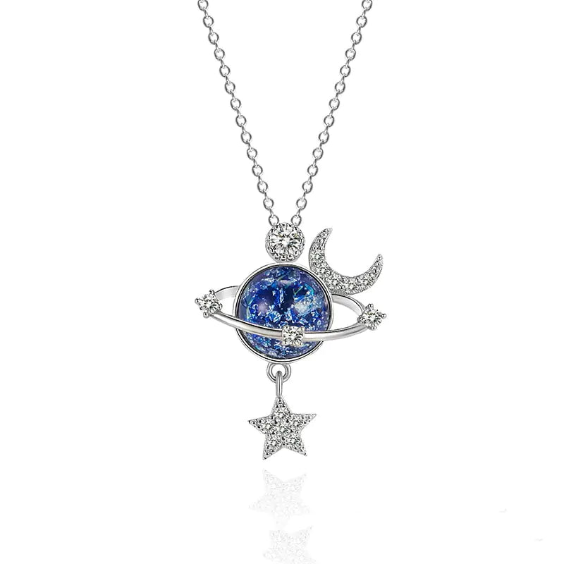 Space theme Zircon Necklaces