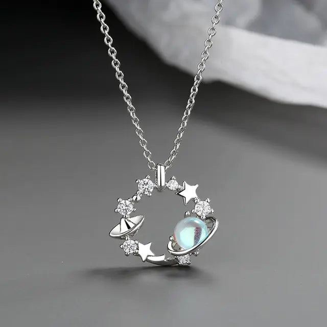 Space theme Zircon Necklaces