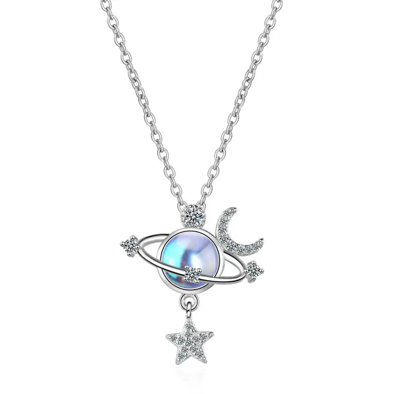 Space theme Zircon Necklaces