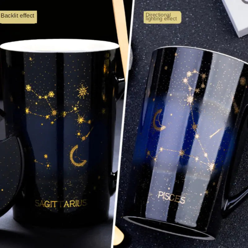 Collector's 12 Constellations Creative Mug With Spoon Giftset