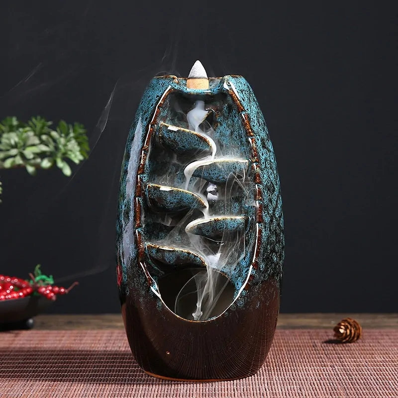 Ceramic Waterfall Incense Burner