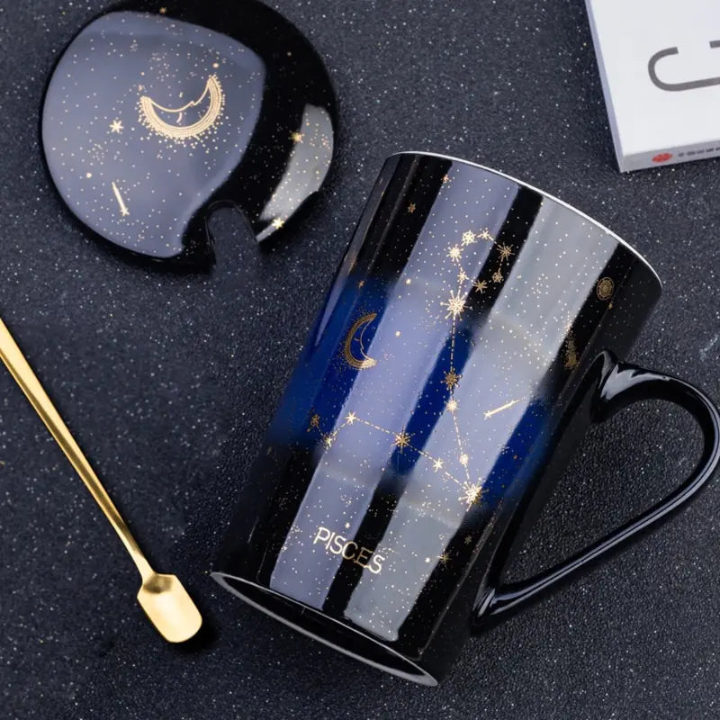 Collector's 12 Constellations Creative Mug With Spoon Giftset